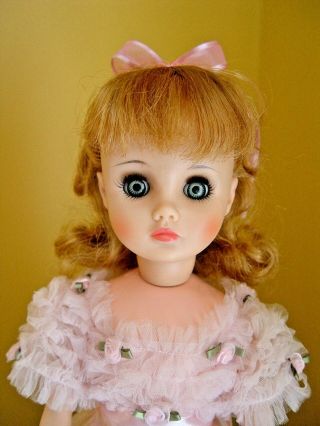 Gorgeous Vintage Madame Alexander Elise 17 Inch Doll Pink Ball Gown & Nylons