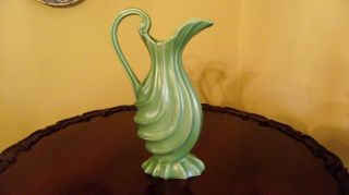 Vintage Red Wing Green Swirl Pitcher 819 12 