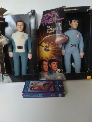 Star Trek Vintage Soft Poseable Capt.  Kirk & Mr.  Spock Figures 1979,  Bonus Vhs