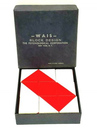 Wais Block Design Wechsler Intelligence Scale Test Vintage West Germany Vgc