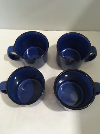 Vintage Marlboro Unlimited Coffee Mugs Blue Speckled Stoneware Set Of 4 190943 2