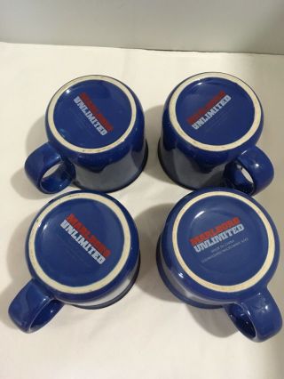 Vintage Marlboro Unlimited Coffee Mugs Blue Speckled Stoneware Set Of 4 190943 3