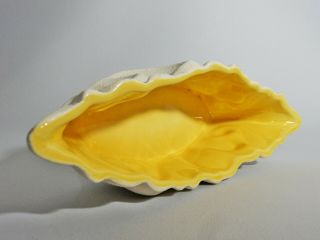 Stunning Vintage Retro Australian Pottery White Yellow Trough Vase Dish Pot 502 3