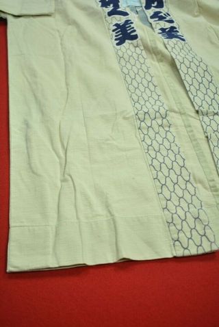 AQ56/540 Vintage Japanese Kimono Cotton Antique Boro HAPPI Kusakizome 8
