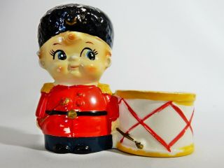 Vintage Retro Little Drummer Boy Lustre Ware Egg Cup Figurine Marching Band