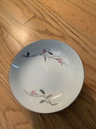 Vtg Cherry Blossom 1067 Fine China of Japan 42 Piece Dinnerware Pink Gray Floral 6