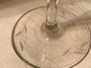 Vintage Etched Optic Crystal Large Wine or Water Goblets 6