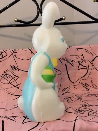 Vintage EMPIRE Easter Bunny Rabbit Plastic BLOWMOLD Boy w/Eggs 3