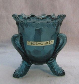 Vintage Degenhart Glass Forget Me Not Toothpick Holder (periwinkle) D Heart