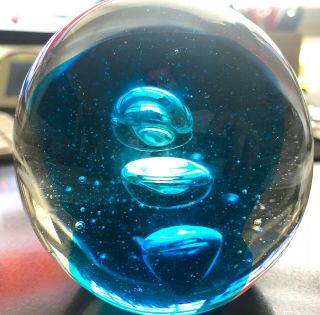 Vintage Awesome Murano Art Glass Paperweight Blue. 3