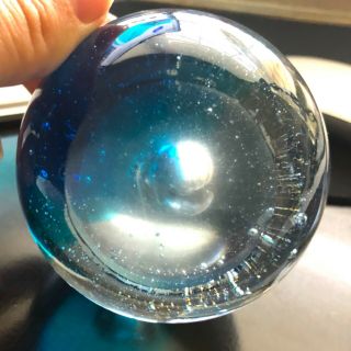 Vintage Awesome Murano Art Glass Paperweight Blue. 4