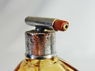 Vintage Retro Art Deco Amber Glass Perfume Bottle Atomiser Geometric Shape 3