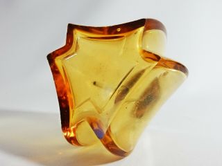 Vintage Retro Art Deco Amber Glass Perfume Bottle Atomiser Geometric Shape 4