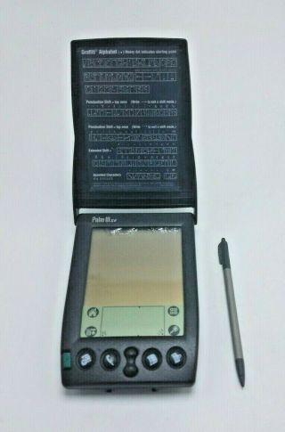 Palm Pilot Iiixe Vintage Os 3xe Lcd Organizer Digital Pda W Stylus