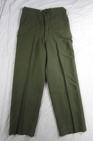 Vtg 50s M - 1951 Us Army Wool Combat Pants Trousers 32x31.  5 Korean War 1953 Date