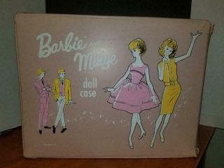 Vintage 1963 Barbie & Midge Pink Doll Case