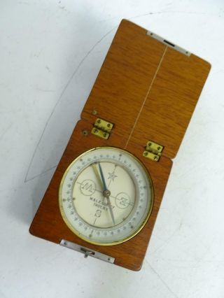 Antique W&le Gurley Troy Ny Wood Compass Nautical Vintage 1900s Old Retro