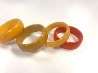 Set Of 4 Authentic Vintage Bakelite Bracelets Yellow To Orange Gorgeous