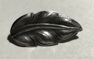 Vintage John L.  Lauritzen Denmark Sterling Silver Leaf Brooch/pin
