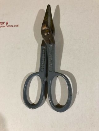 Vintage Wiss V - 13 7 " Tin Snips Shears Scissors