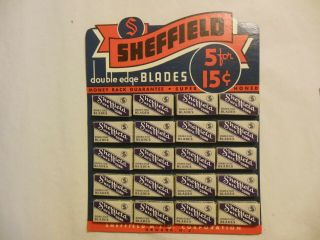 Vintage Sheffield Double Edge Razor Blades Store Display