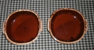 Set of 2 Hull Vintage Brown Drip Glaze 1 1/2 Quart Casserole Dishes 3