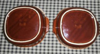 Set of 2 Hull Vintage Brown Drip Glaze 1 1/2 Quart Casserole Dishes 4
