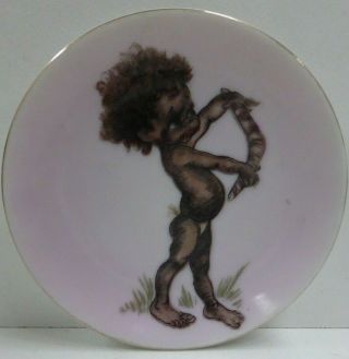 Vintage Brownie Downing Wall Plate Aboriginal Boy & Boomerang Australia Pottery