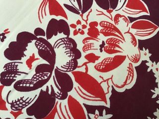 48” Square Table Cloth with Red & Purple Vintage Designs,  Floral 2
