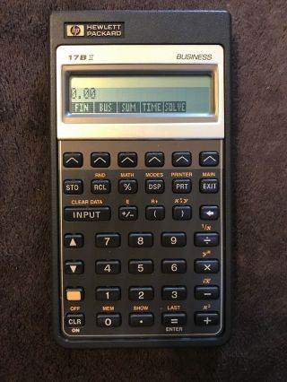 Vintage Hewlett Packard Hp 17bii Business Financial Calculator W/slip Case
