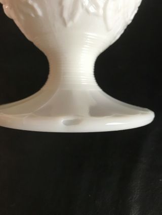 White Milk Glass Large Grapevine Footed Candy Compote Dish with Lid vintage EUC 4