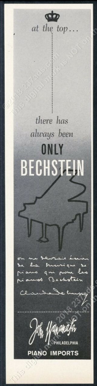 1964 Bechstein Piano Illustrated Vintage Print Ad