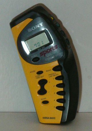 Sony Sports Walkman Fm/am Stereo Radio Stopwatch Model Srf M73 Vintage No Strap