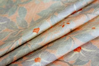 Vintage Japanese Kimono Silk Fabric | Light Pink Tsubaki 65 " |quilting,  Panel
