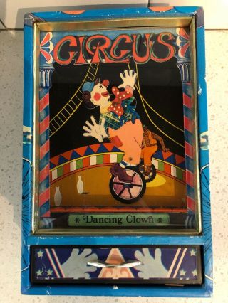 Vintage Circus Dancing Clown Music Box Unicycle By Vtg Koji Murai