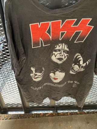 Kiss Alive / Worldwide Tour 96 - 97 Vintage Concert T - Shirt 1996 Mens Size Xl