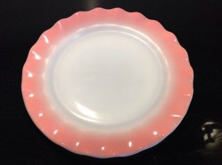 Vintage Hazel Atlas Pink Ruffled Ripple Crinoline Lunch Or Dinner Plate 9 " Euc