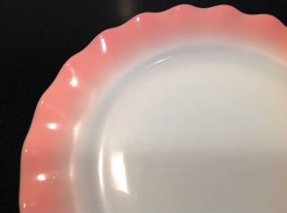 Vintage Hazel Atlas Pink Ruffled Ripple Crinoline Lunch or Dinner Plate 9 