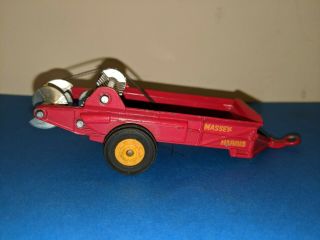 Vintage Dinky Toys Massey Harris Farm Manure Spreader Plastic Wheels 321 Rare