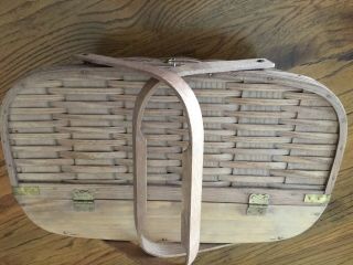 Vintage Picnic Basket With Supplies For The Picnic - Recvd As Gift -