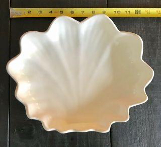 Catalina Pottery Low Shell Bowl Vintage Gladding McBean Satin Ivory 4
