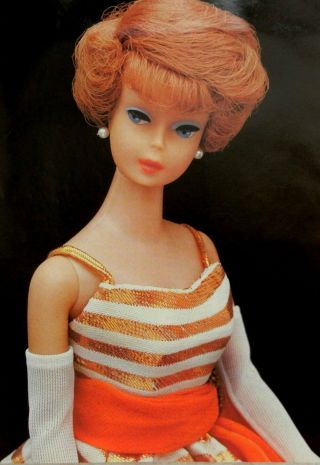 5p History Article,  Pics - Rare Vtg 1964 Side Part Bubble Cut Barbie Doll