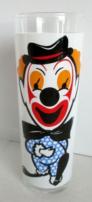 Vintage Happy Face Sad Face Clown Drinking Glass Beverage High Ball Tumbler 6 "