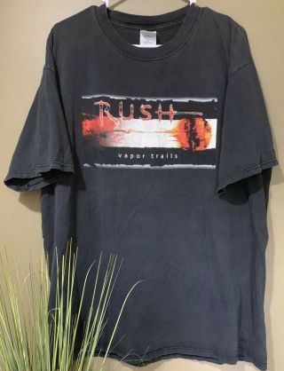 Vtg Rush Vapor Trails 2002 World Tour Xl Black T - Shirt Faded