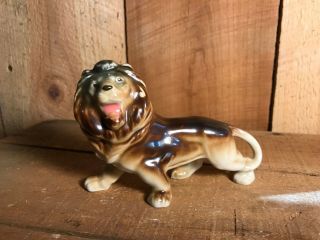 Vintage Porcelain Lion Large Cat Figurine From Japan
