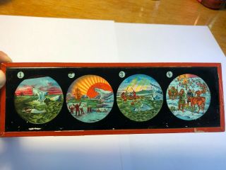 Great for Stained Glass Projects Vintage COLORFUL 19th Cen Magic Lantern Slides 3