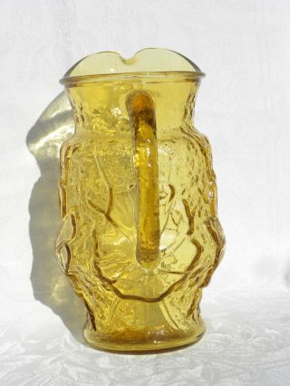 Vintage Anchor Hocking Amber Glass Rainflower Pitcher 10 