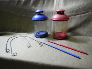 Weber Lantern Vintage Pair Red And Blue By Lars