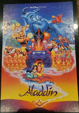 Aladdin Vintage Golden 300 Piece Jigsaw Puzzle Disney Movie Poster 2x3 Feet