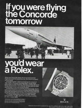 1970 Rolex Gmt - Master Chronometer Watch Sst Concorde Vintage Print Ad